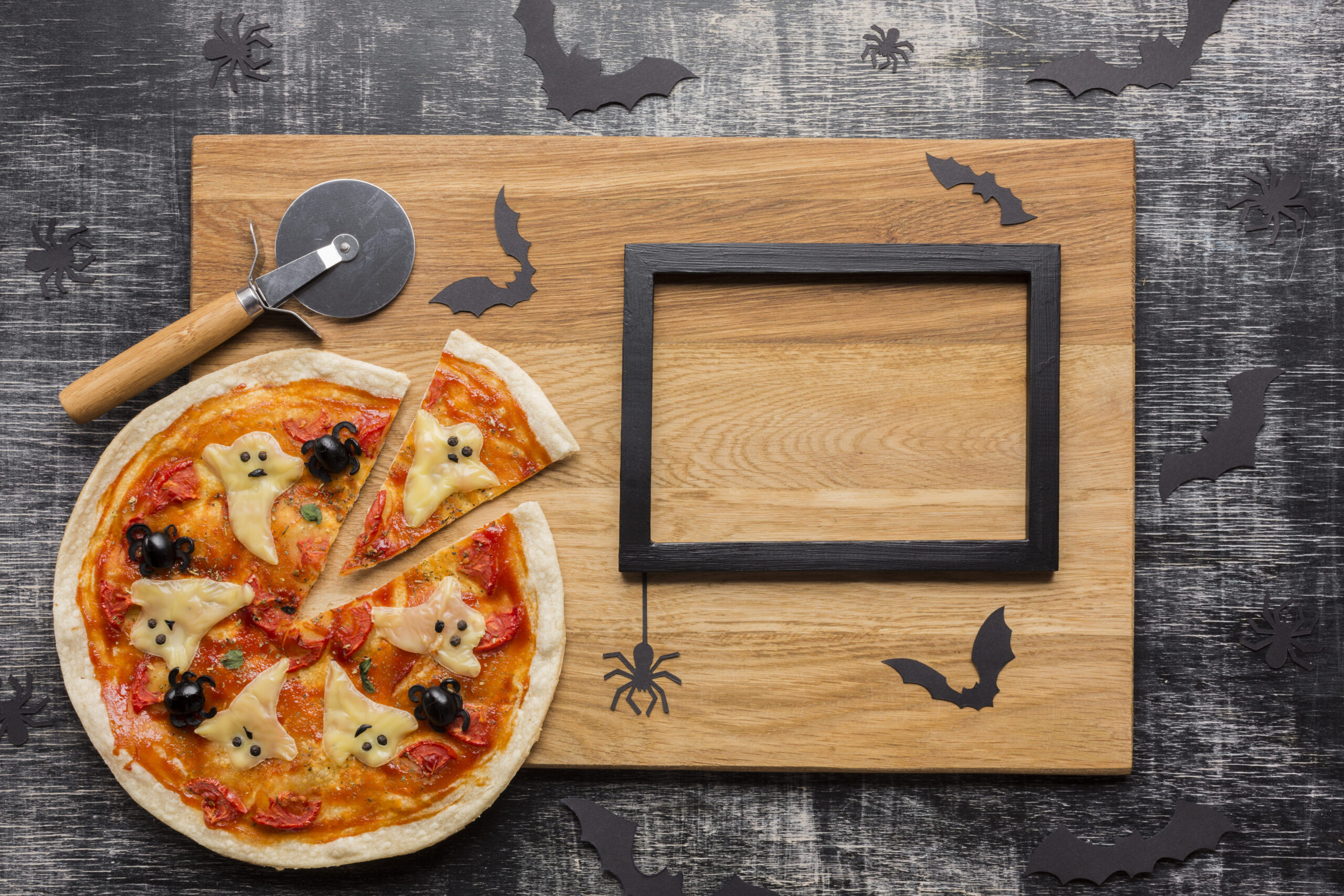pizza fantasmas halloween