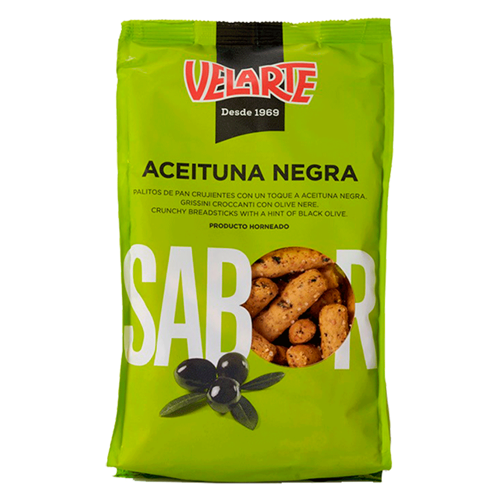 Palitos cortos de pan sabor aceituna negra