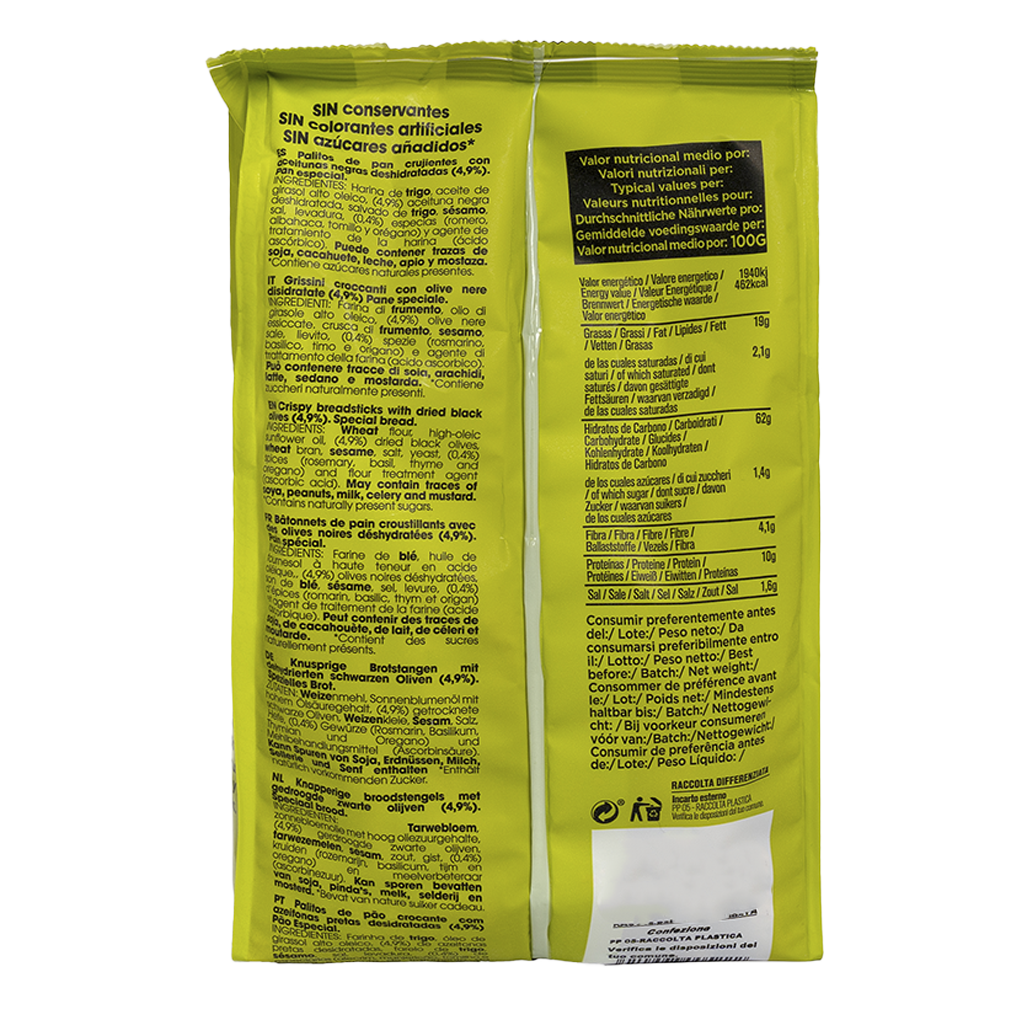 Palitos cortos de pan sabor aceituna negra - Imagen 2